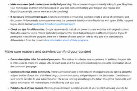 Google Adds Content Guidelines Links For Bloggers, Hosts, E-Commerce Sites & More